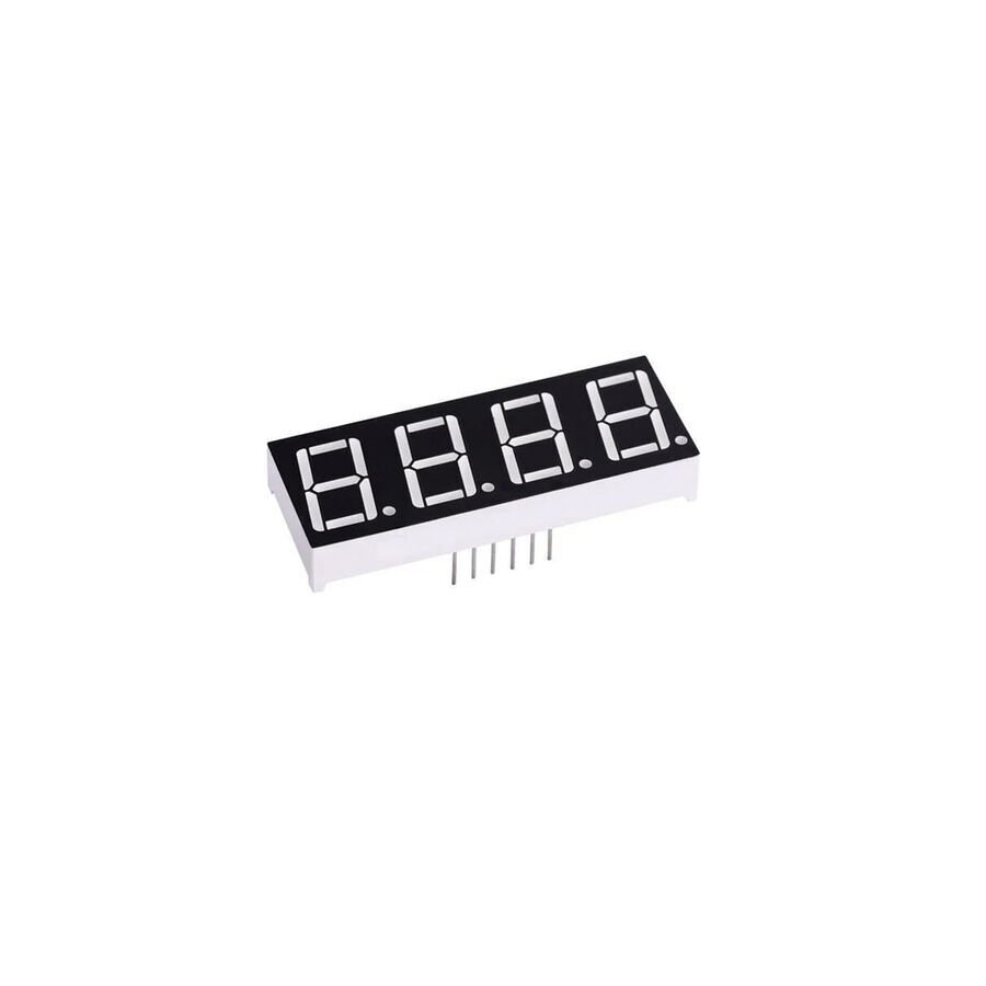 14mm 4'lü Ortak Anot Siyah Yüzey Display - Kırmızı