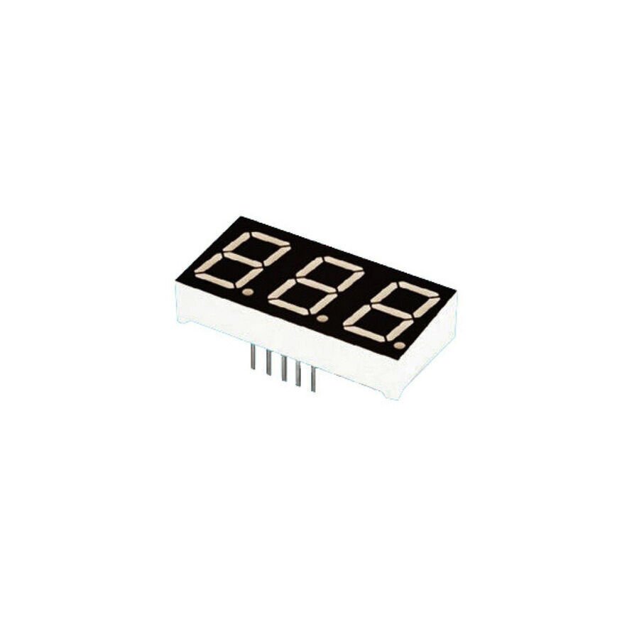 14mm 3'lü Ortak Katot Siyah Yüzey Display - Kırmızı