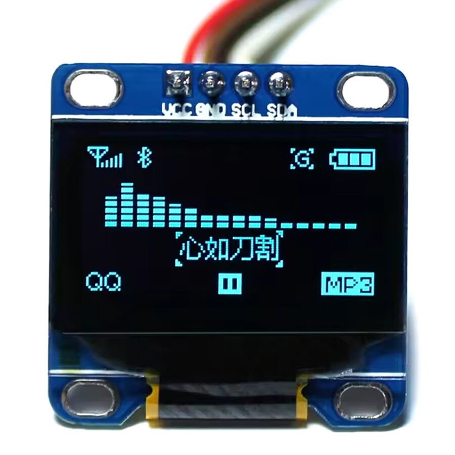 0.96'' 128x64 4 Pin Oled Grafik Lcd Ekran - SSD1306 - I2C Mavi