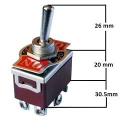 DC158 Büyük Toggle Anahtar (On Off On) 6 Bacak 10A